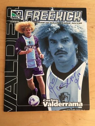 Carlos Valderrama Authentic Autographed Signed Program Colombia Tampa Bay Mutiny