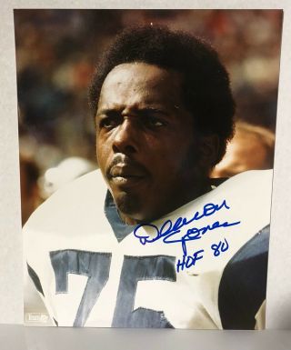 Deacon Jones Signed 8x10 La Rams Fearsome Foursome Autographed Los Angeles Hof