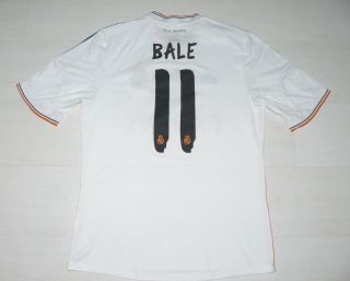 4.  9/5 Real Madrid 11 Bale 2013 2014 Football Soccer Home Shirt Adidas Size L