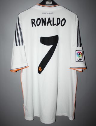 Real Madrid Spain 2013 2014 Home Football Shirt Jersey 7 Ronaldo Camiseta