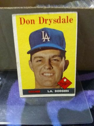 1958 Topps Don Drysdale 25.  No Creases.  Pictured.  Book Value $100