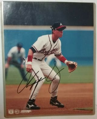 Chipper Jones Atlanta Braves Autographed 8x10 Photo In Plastic Holder With