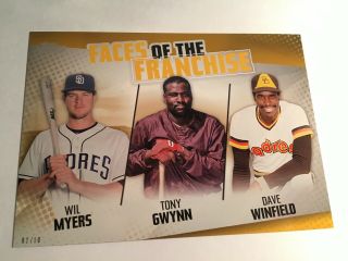 2019 Topps Faces Of Franchise 5x7 Dave Winfield Tony Gwynn Myers Padres 03/10