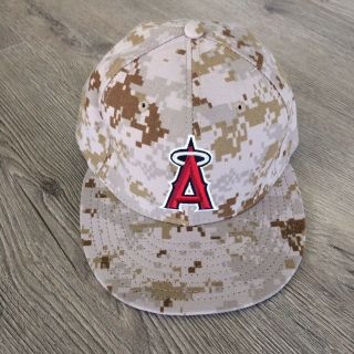 Luis Jimenez La Angels Game Issued Memorial Day Camo Hat Boston Red Sox