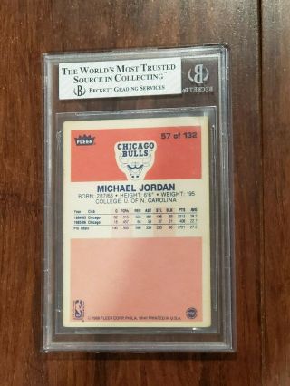 1986 Fleer Michael Jordan Rookie Card Beckett BGS 3 Very Good 57 2
