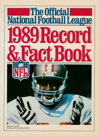 1989 National Football League Record & Fact Book Nfl - 49ers Jerry Ice On Cover