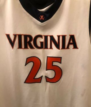 Virginia UVA Cavaliers 25 Game Worn ACC Mens Basketball Jersey National Champs 3
