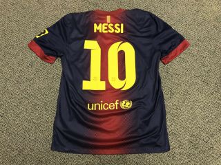 2012 2013 Fc Barcelona Messi Jersey Shirt 10 M Medium Nike Football Home Lionel