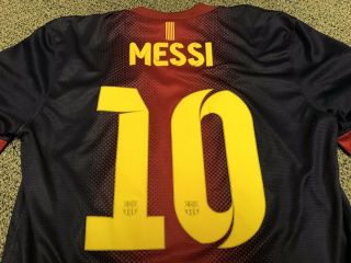 2012 2013 Fc Barcelona Messi Jersey Shirt 10 M Medium Nike Football Home Lionel 2