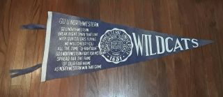 Vintage Northwestern University Wildcats Football Felt Pennant
