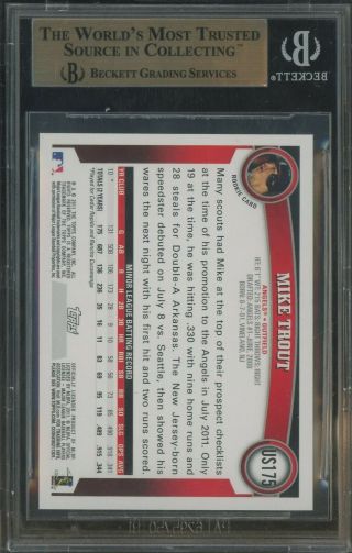2011 Topps Update US175 Mike Trout Angels RC Rookie BGS 9.  5 HOT CARD 2