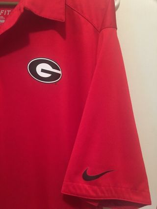 NIKE Georgia Bulldogs Polo Shirt Adult Extra Large Red Dri Fit Mens 3