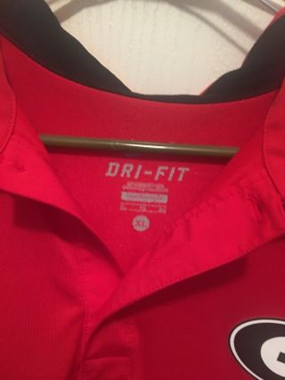 NIKE Georgia Bulldogs Polo Shirt Adult Extra Large Red Dri Fit Mens 4