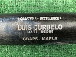 Chicago White Sox Luis Curbelo Game Baseball Bat