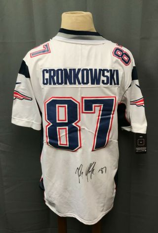 Rob Gronkowski 87 Signed Patriots Jersey Autographed Nike Sz Xl Beckett Bas