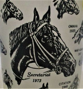 Drawing Of Secretariat - 1974 Preakness (not Kentucky Derby) Glass -