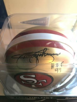 Jimmy Johnson Autographed/signed Mini Helmet Tristar San Francisco 49ers Hof