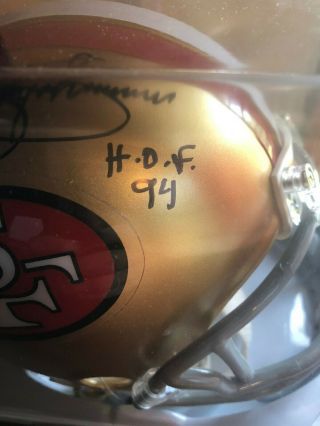 Jimmy Johnson Autographed/Signed Mini Helmet TRISTAR San Francisco 49ers HOF 3