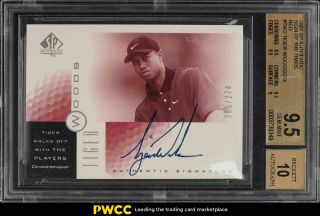 2001 Sp Authentic Sign Of The Times Red Tiger Woods Rc Auto /274 Bgs 9.  5 (pwcc)