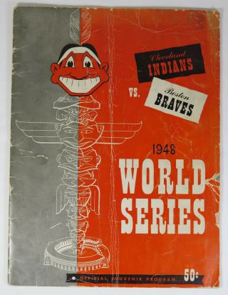1948 Cleveland Indians Vs Boston Braves World Series Official Souvenir Program