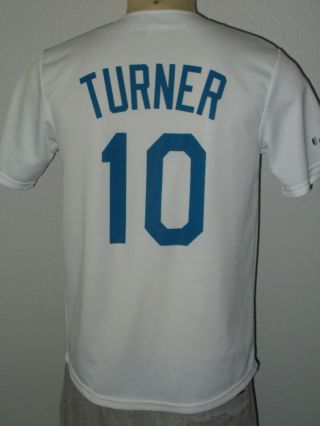 Justin Turner 10 Los Angeles Dodgers White Team Mlb Promo Jersey Men Small