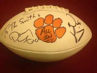 Dabo Swinney And Danny Ford Clemson Tigers Autographed Football