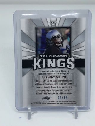 2018 Leaf Metal Draft Anthony Miller Blue Touchdown Kings Rookie Auto 29/35 2