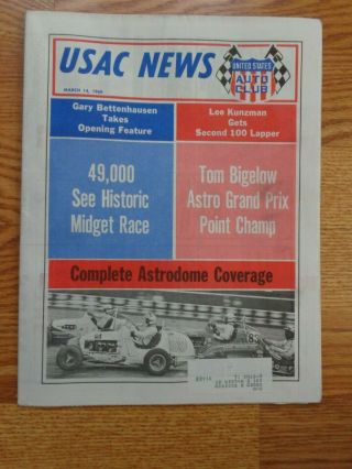 Usac News March 14,  1969 Midgets Sprints Stocks & More