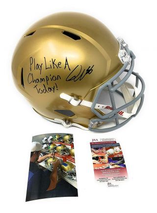Quenton Nelson Notre Dame Fighting Irish Signed Autograph Speed Full Size Helmet