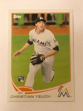 Christian Yelich 2013 Topps Update Rookie Rc Us290 Nicely Centered