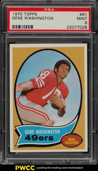 1970 Topps Football Setbreak Gene Washington Rookie Rc 81 Psa 9 (pwcc)