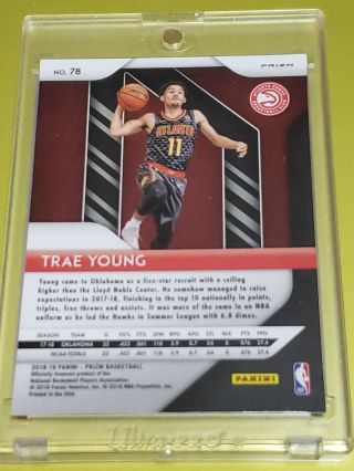 Trae Young 2018 - 19 Prizm Rookie Pink Cracked Ice Refractor Hawks 2