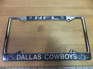 Vintage Dallas Cowboys License Plate Frame Nfl - Metal Not Plastic