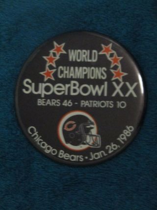 1986 Bowl Xx Pin Chicago Bears Vs.  England Patriots Payton 46 D