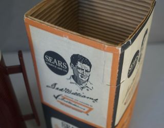 SCARCE 1960 ' S TED WILLIAMS RED SOX BASEBALL SEARS ENDORSED THERMOS IN PACKAGING 2