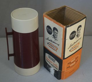 SCARCE 1960 ' S TED WILLIAMS RED SOX BASEBALL SEARS ENDORSED THERMOS IN PACKAGING 6