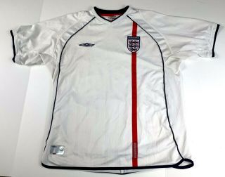 Size Xl England National Team 2001 - 2002 - 2003 Home Football Shirt Umbro Jersey