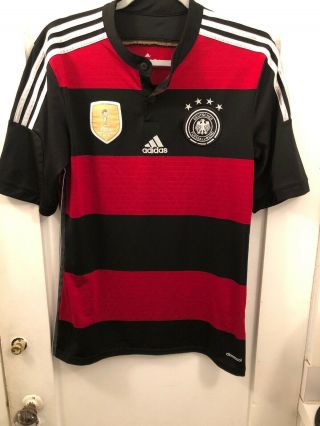 Red Medium Adidas Climacool 2014 Fifa World Cup Patch Germany Soccer Jersey