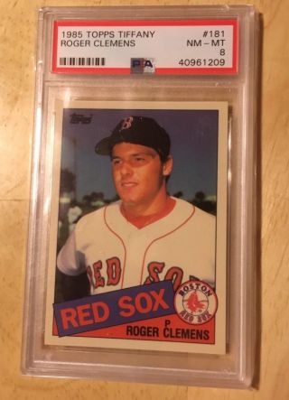 Psa 8 1985 Topps Tiffany 181 Roger Clemens Boston Red Sox Rookie Card