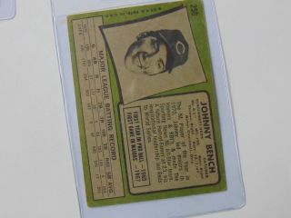 1971 Topps 250 Johnny Bench Cincinnati Reds Baseball HOF VINTAGE CARD COLLECT 2