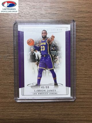 2018 - 19 National Treasures Lebron James Base Card 45/99 Lakers [mj]