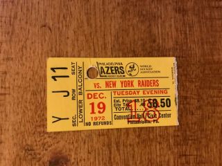 1972 1973 Wha Ticket Stub Philadelphia Blazers Vs Ny Raiders Civic Center