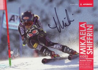 Mikaela Shiffrin Signed Photo 2018 Gold Medal Winter Olympics Slalom Autographed