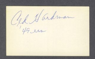 Cedrick Hardman Signed Vintage Football Index Card