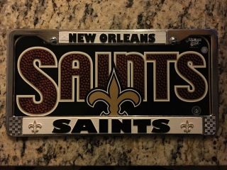 Orleans Saints License Plate Frame With Matching License Plate