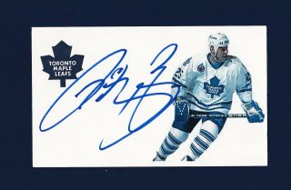 Peter Zezel Signed Toronto Maple Leafs Hockey Index Card 1965 - 2009
