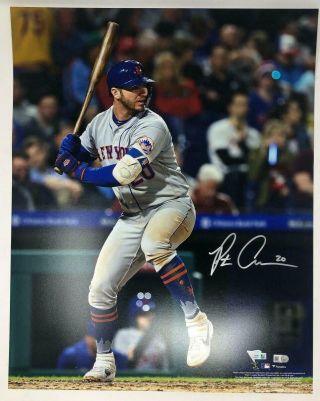 Pete Alonso Autographed York Mets " Hitting " 16 X 20 Photograph Fanatics