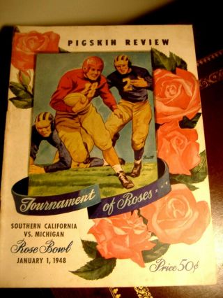 1948 Rose Bowl Program Southern California (usc) Vs Michigan