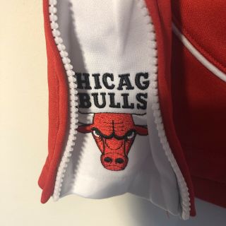 Euc Chicago Bulls Zipway Zip Up Logo Shorts - Red Sz Large L Vtg