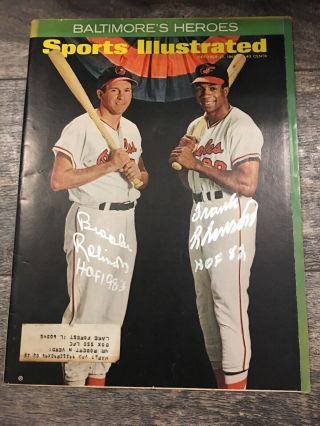 Frank Robinson & Brooks Robinson Signed Sports Illustrated Jsa With Inscriptions